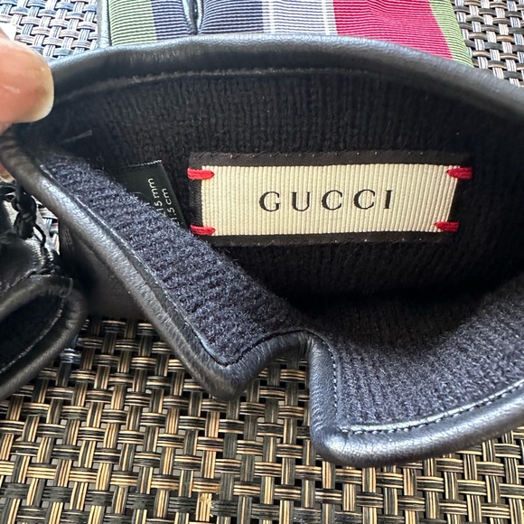 Gucci Men’s Vintage Striped Leather Gloves NWT | Cashmere-Lined | Italian Luxury - Picture 7 of 8